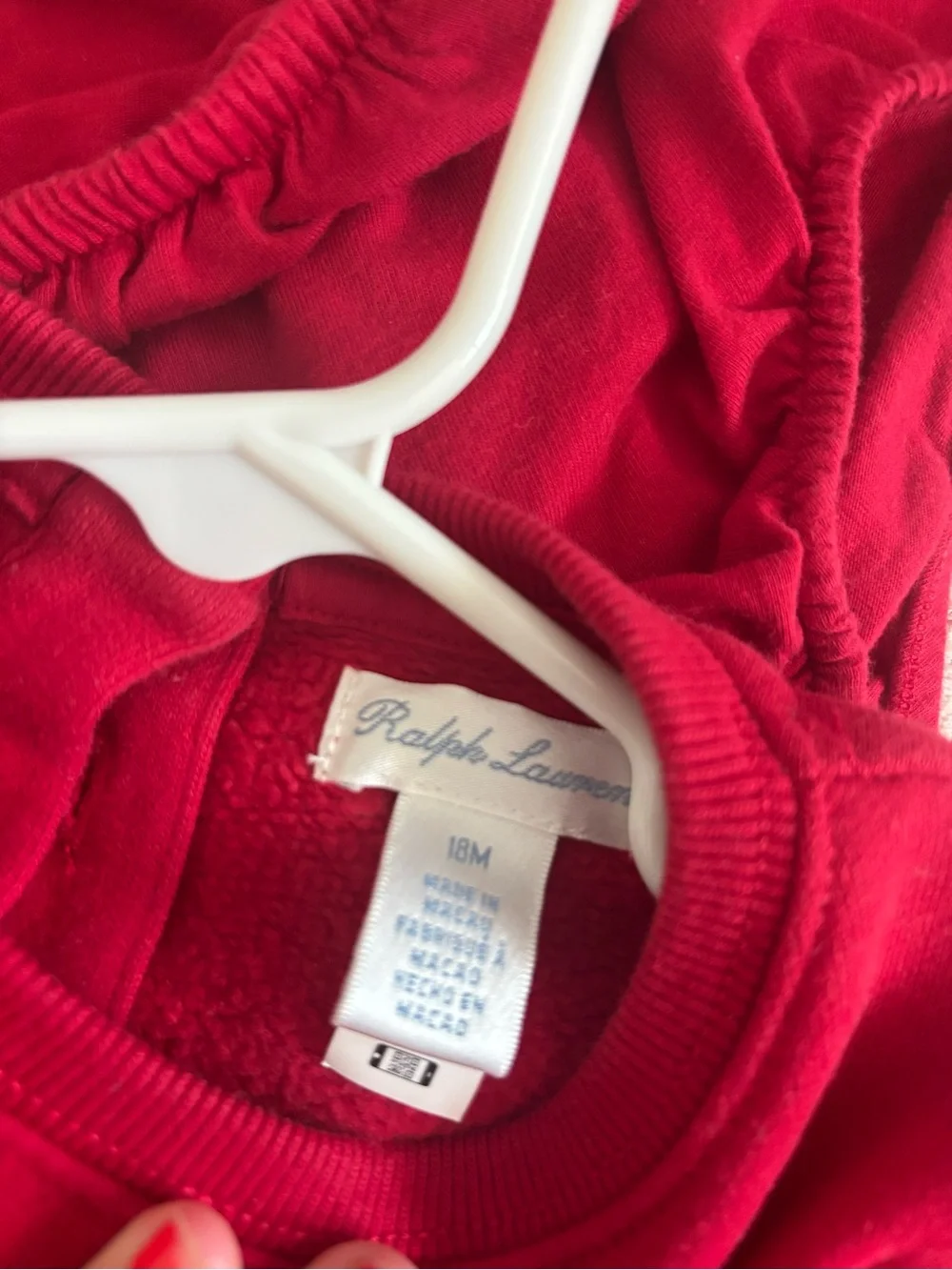 Ralph Lauren Red Infant Dress & Bloomers Set